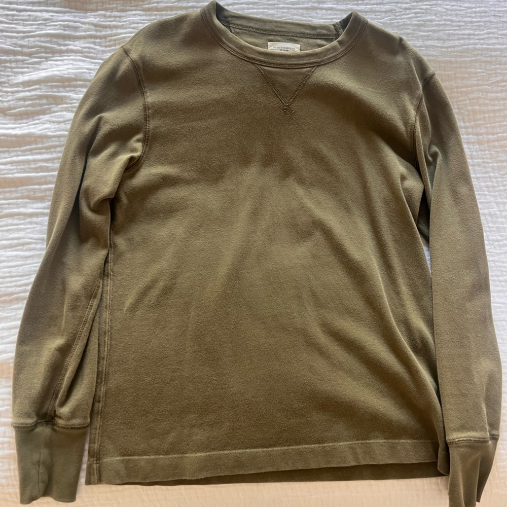 Buck Mason Olive Green Long Sleeve Top